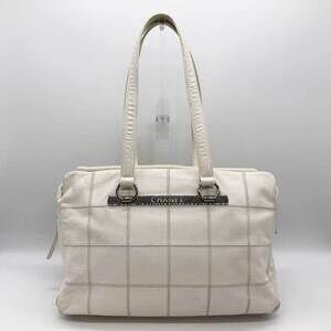 CHANEL White Leather Boston Bag